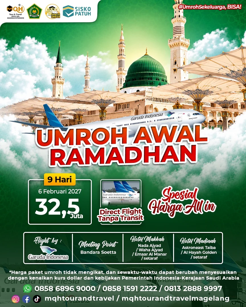 Paket Umroh Awal Ramadhan 2027 MQH Tour & Travel